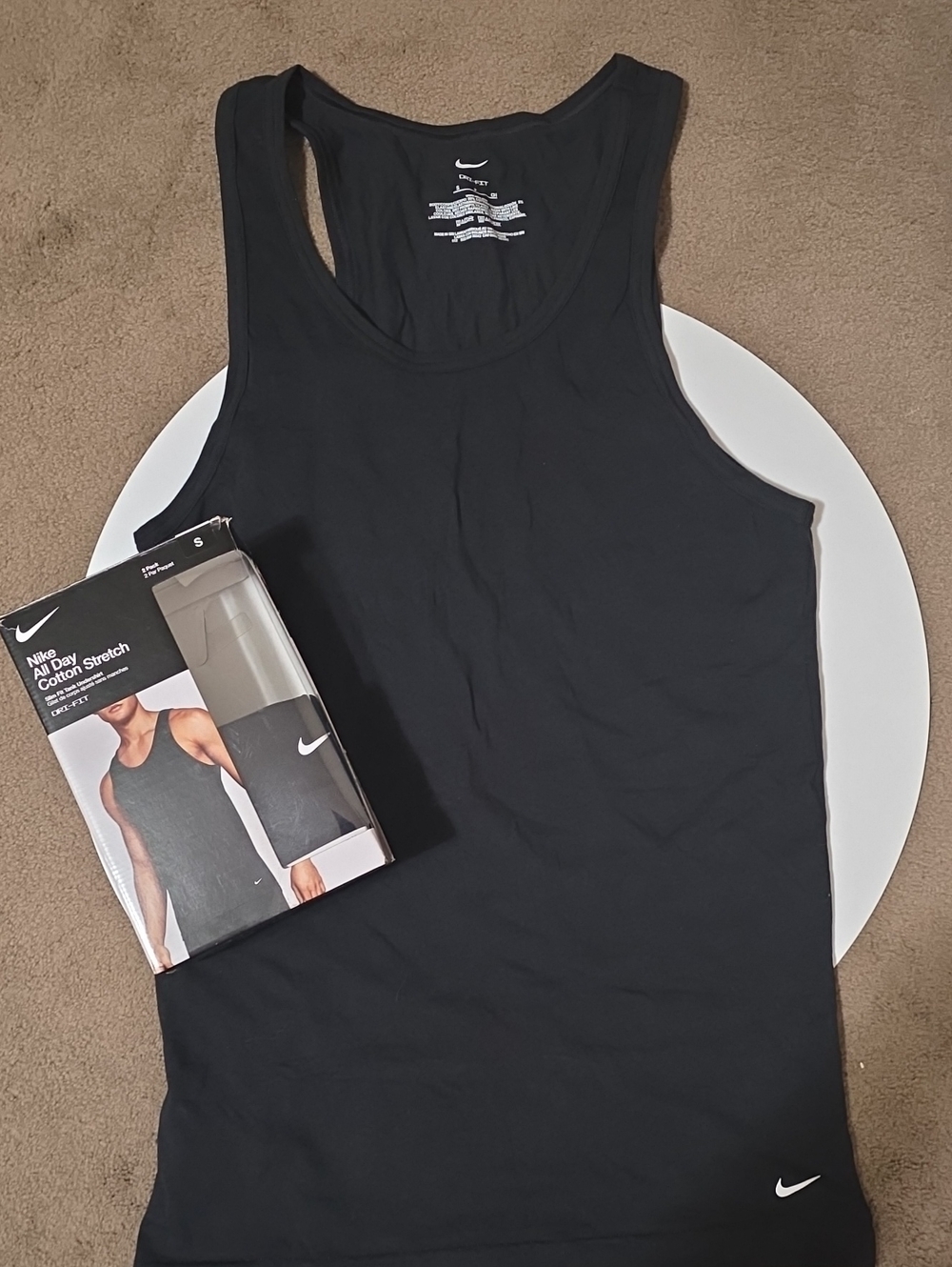 Nike Black Men’s Tank Top with White Swoosh